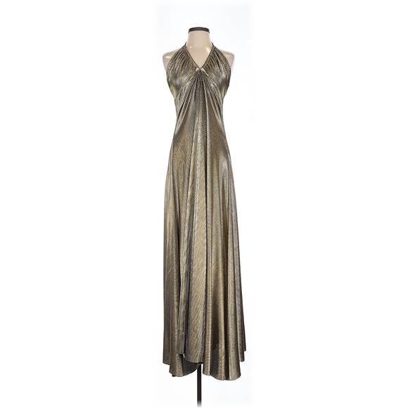 Show Me Your Mumu Paros Maxi Dress in Pleated Gold XS - Picture 3 of 8